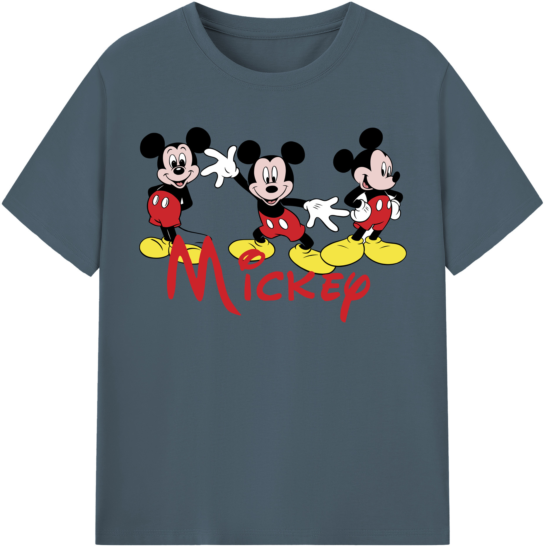 （画像用） ミッキーマウス Mickey Mouse 綿100％半袖Tシャツ（フロントプリント）